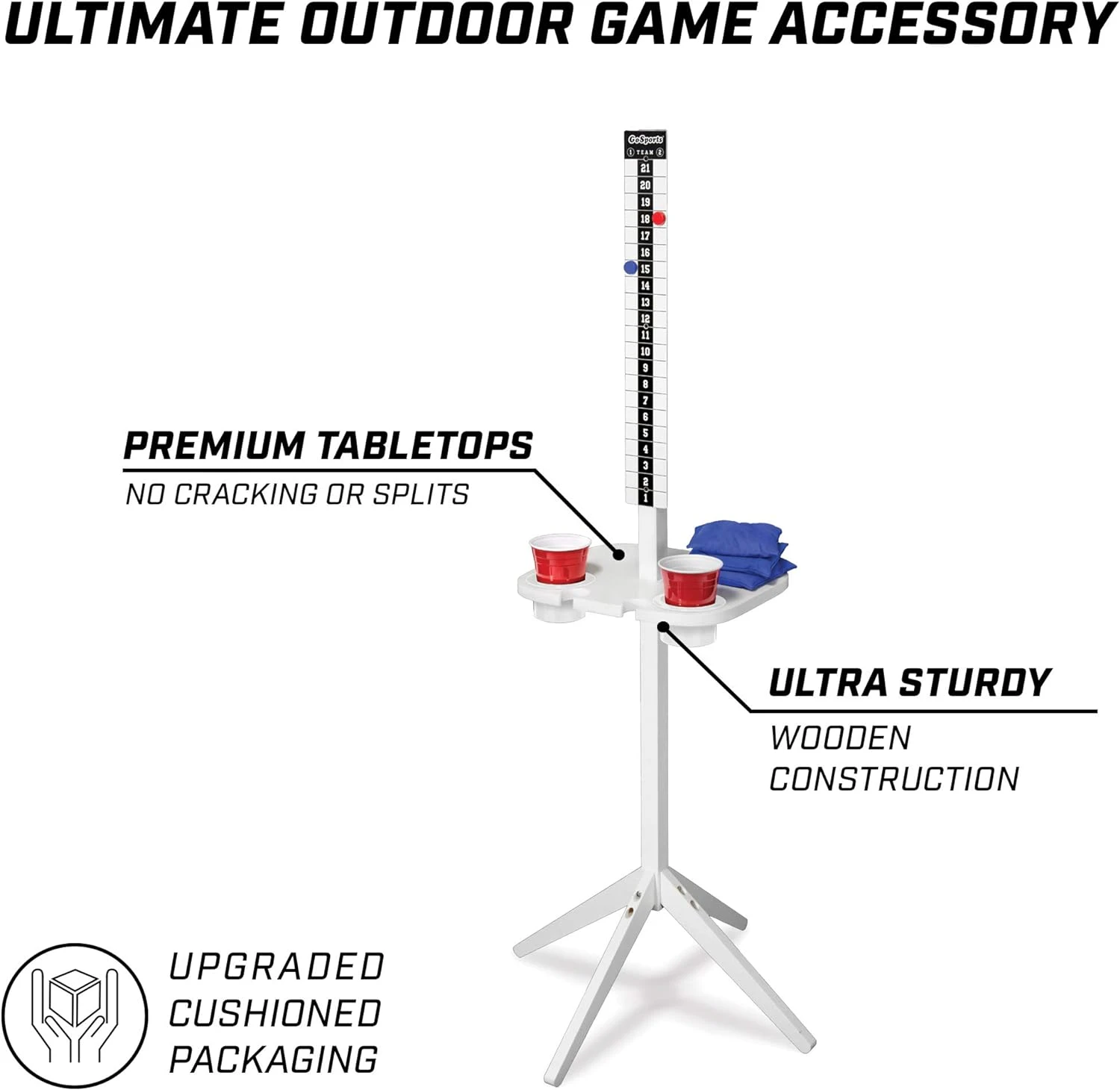 GoSports ScoreCaddy Set Of 2 Outdoor Scoreboard Tables With Drink Holders - Perfect Score Tracker Accessory For Backyard Cornhole And Yard Games - Image 7