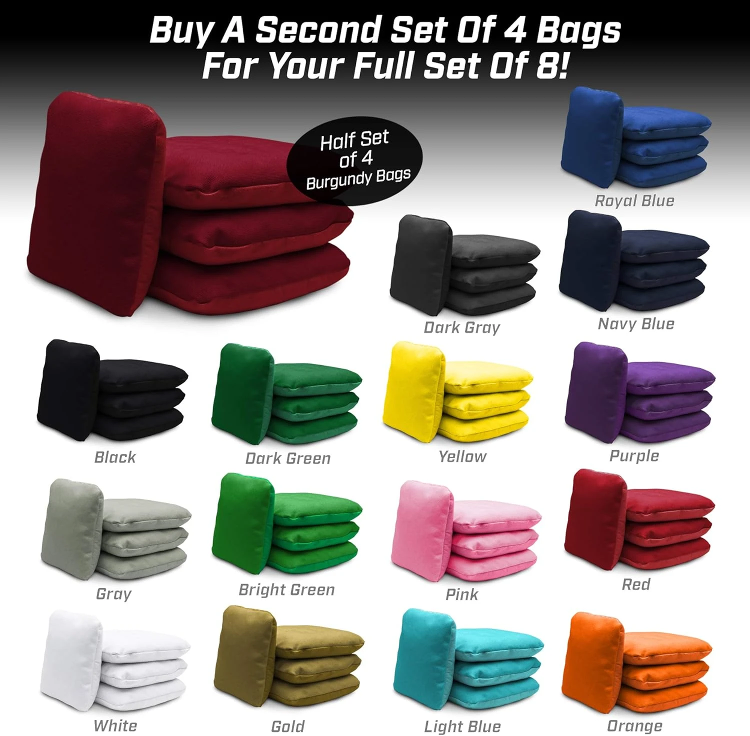 GoSports Tournament Cornhole Bags - Dual Sided Stop & Slide Bean Bags - Image 6