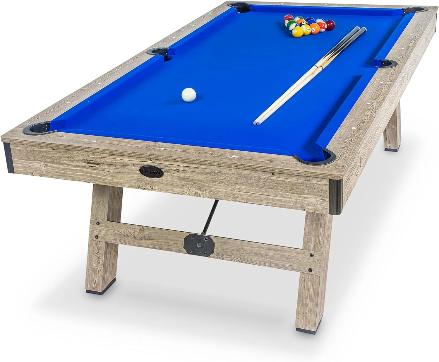 GoSports 8 Ft Pool Table With Wood Finish - Modern Billiards Table With 2 Cue Sticks, Balls, Rack, Felt Brush And Chalk - Choose Your Style