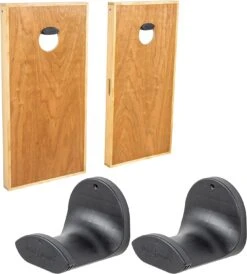 GoSports Wall Mounted Cornhole Board Hangers - Set Of 2 - Includes Bean Bag Tote