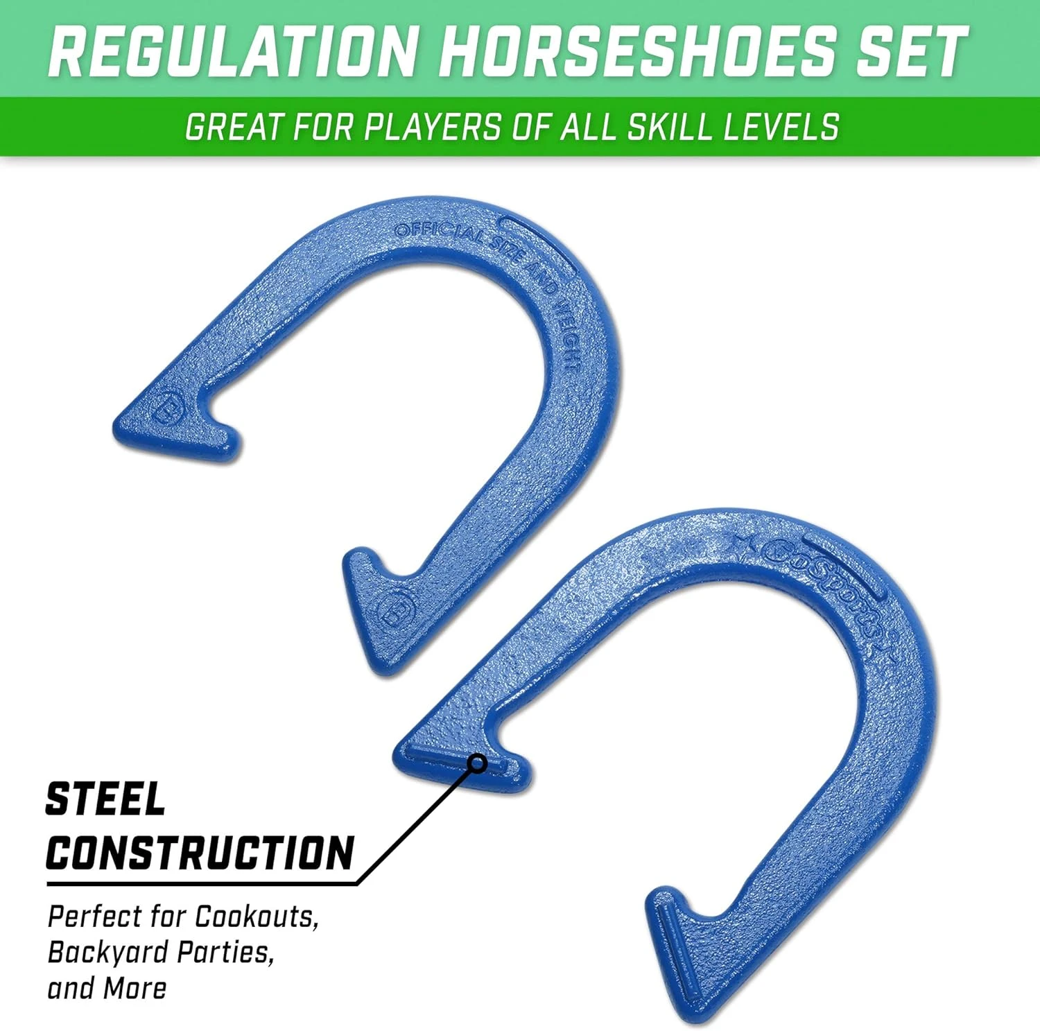 GoSports Steel Horseshoes Game Set - Includes 4 Horseshoes, 2 Stakes And Carrying Case - Image 3