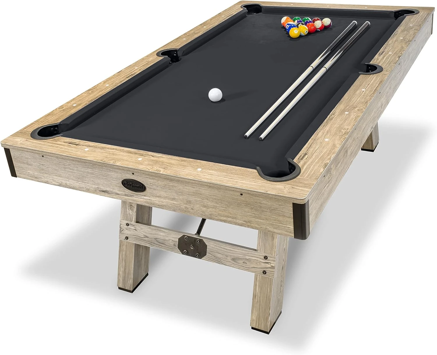 GoSports 7 Ft Pool Table With Wood Finish - Modern Billiards Table With 2 Cue Sticks, Balls, Rack, Felt Brush And Chalk - Choose Your Style