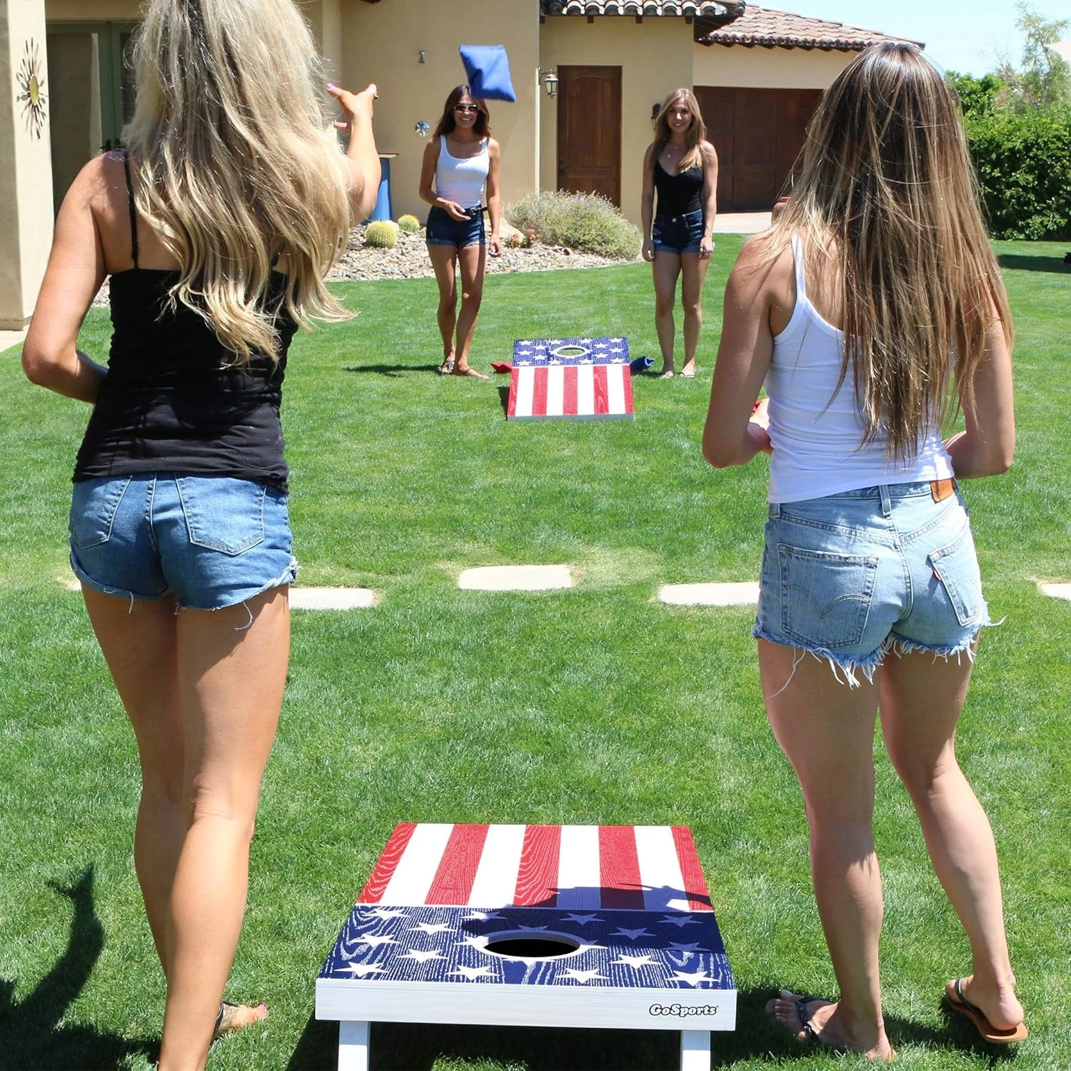 GoSports Flag Series Wood Cornhole Sets β Choose American Flag Or State Flags β Includes Two Regulation Size 4 Ft X 2 Ft Boards, 8 Bean Bags, Carrying Case And Rules - Image 4