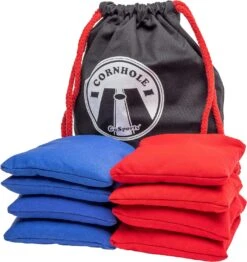 GoSports Official Regulation Cornhole Bean Bags Set (8 All Weather Bags) - America Stars And Stripes Or Red And Blue - Choose Your Style