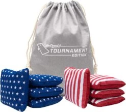 GoSports Dual Sided Cornhole Bean Bags - Slide And Stop Regulation Tournament Bean Bags, Set Of 8