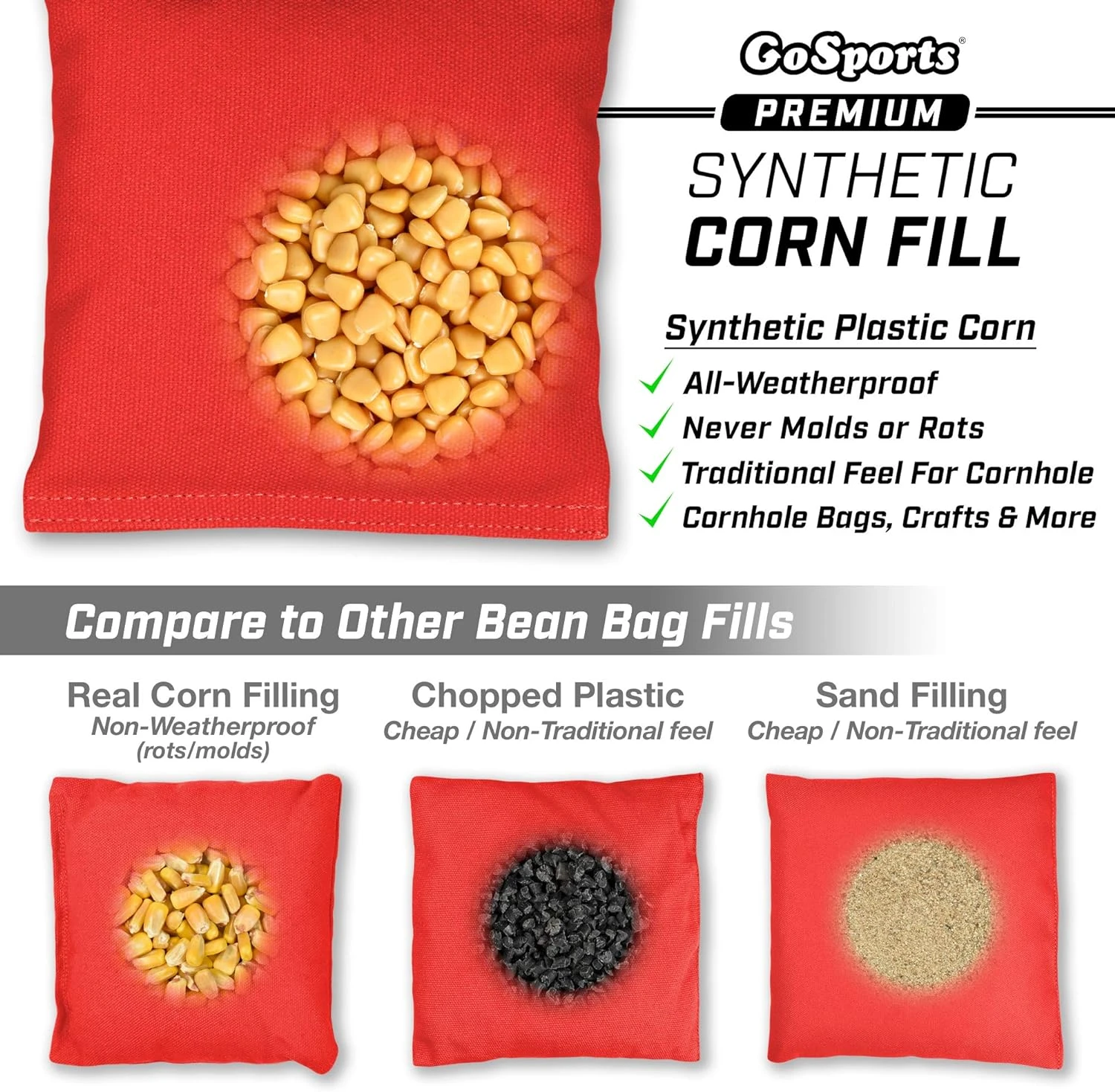 GoSports Synthetic Corn Fill, 8 Pound Bulk Bag - Great For Cornhole Bags, Crafts And More, Yellow - Image 4