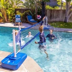 GoSports Splash Net Elite Pool Volleyball Game With Water Weighted Bases - 8pc
