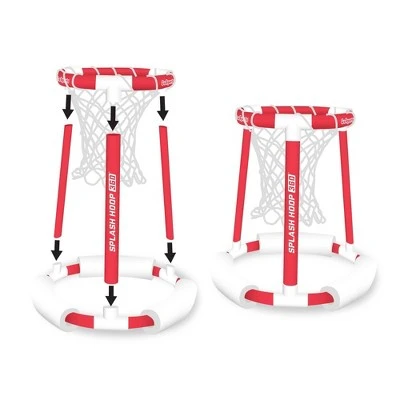 GoSports Splash Hoop 360 Floating Pool Basketball Game 4pc - Red - Image 3