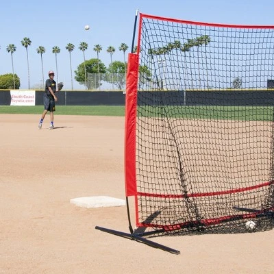 GoSports 5 Ft X 5 Ft Baseball & Softball Practice Hitting & Pitching Net With Bow Type Frame