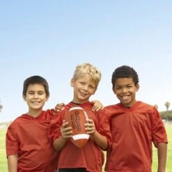 GoSports Rubber Footballs - 6 Pack Of Youth Size Balls With Pump & Carrying Bag