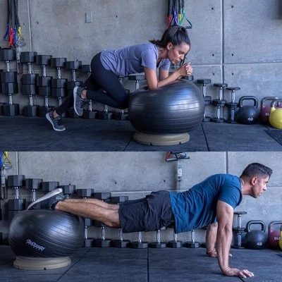 GoSports Fitness Hub 360 Set - Includes Fitness Ball, Ball Base And Resistance Bands - Compatible For Gym, Home Or Office Workouts