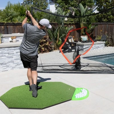 GoSports Golf Hitting Mat - ELITE 5 Ft X 5 Ft Size - 15mm Artificial Turf Mat For Indoor/Outdoor Practice