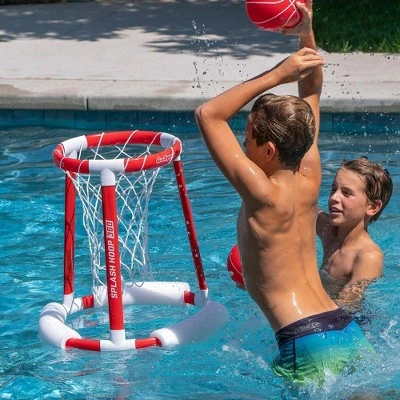 GoSports Splash Hoop 360 Floating Pool Basketball Game 4pc - Red - Image 2