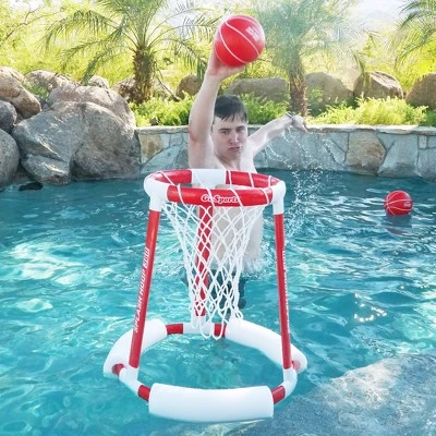 GoSports Splash Hoop 360 Floating Pool Basketball Game 4pc - Red - Image 5