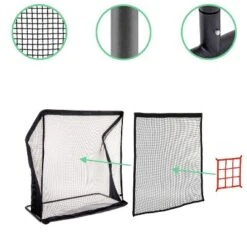 GoSports 7 Ft X 7 Ft ELITE Baseball & Softball Practice Hitting And Pitching Net With Steel Frame