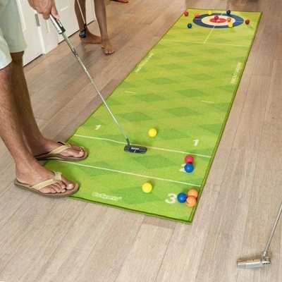 GoSports Pure Putt Challenge Curling & Shuffleboard 2-in-1 Putting Rug - 18pc - Image 4